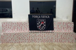 Polícia apreende quase 2 mil pacotes de cigarros em entreposto do contrabando