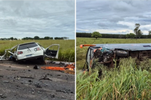 Duas pessoas morrem e 12 ficam feridas após colisão entre carro e ônibus em MS