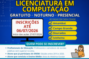 UEMS abre inscrições para novo Curso de Licenciatura em Computação