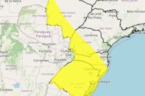 Inmet emite alerta de chuva intensa e ventos de até 60 km/h a partir de quinta