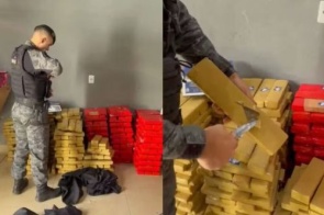 Mulher é presa com 486 kg de maconha escondidos nos fundos da casa