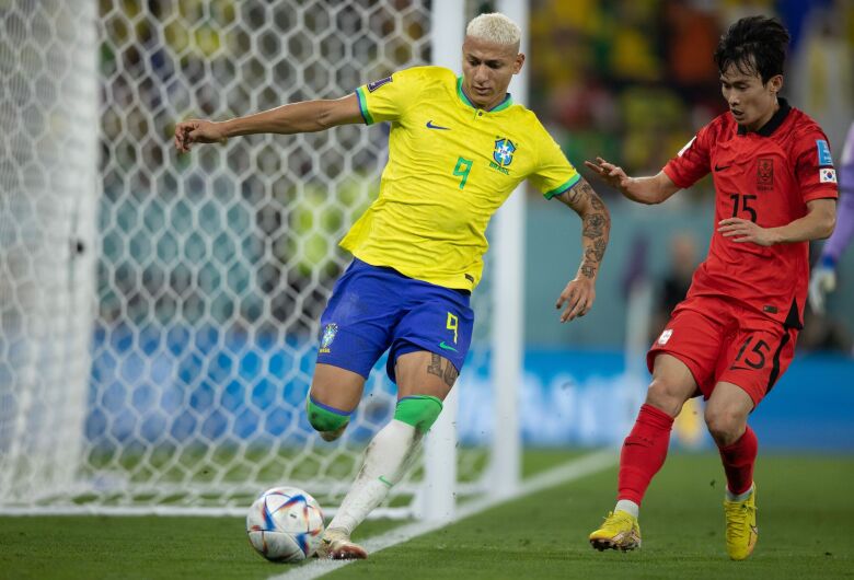 Richarlison anotou um gols da vitória da Seleção no último jogo com a Coreia do Sul, pelas oitavas de final da Copa de 2022 - Crédito: Lucas Figueiredo/CBF
